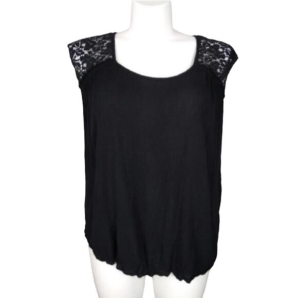 Lovesick Tops - Lovesick High low lace detail top size 2